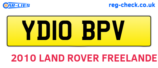 YD10BPV are the vehicle registration plates.