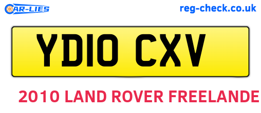 YD10CXV are the vehicle registration plates.