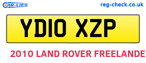 YD10XZP are the vehicle registration plates.