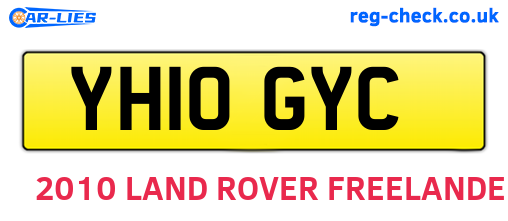 YH10GYC are the vehicle registration plates.