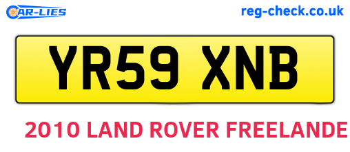 YR59XNB are the vehicle registration plates.