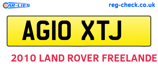 AG10XTJ are the vehicle registration plates.