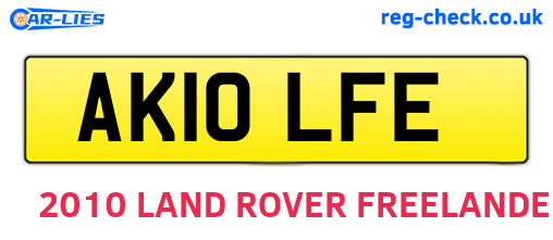 AK10LFE are the vehicle registration plates.