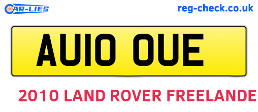 AU10OUE are the vehicle registration plates.
