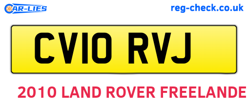 CV10RVJ are the vehicle registration plates.
