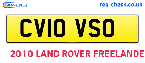 CV10VSO are the vehicle registration plates.