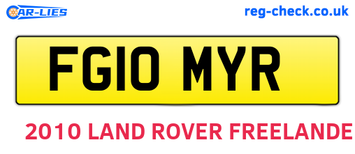 FG10MYR are the vehicle registration plates.