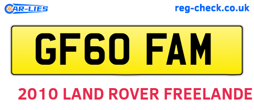 GF60FAM are the vehicle registration plates.
