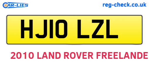 HJ10LZL are the vehicle registration plates.