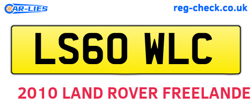 LS60WLC are the vehicle registration plates.