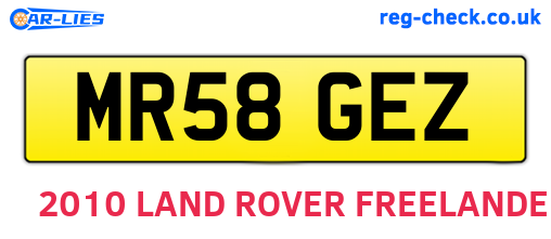 MR58GEZ are the vehicle registration plates.