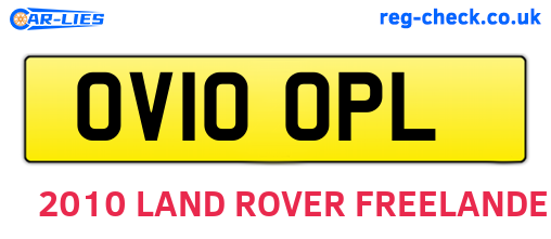 OV10OPL are the vehicle registration plates.