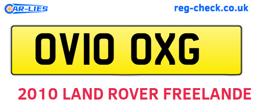 OV10OXG are the vehicle registration plates.