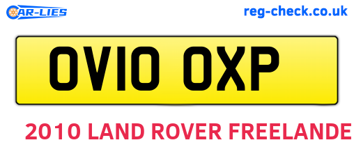 OV10OXP are the vehicle registration plates.