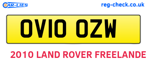 OV10OZW are the vehicle registration plates.