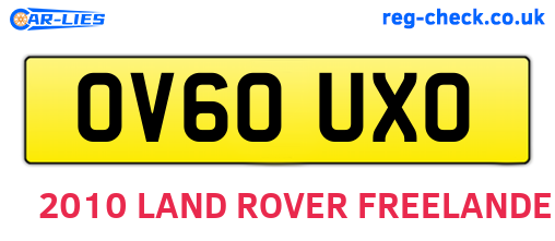 OV60UXO are the vehicle registration plates.