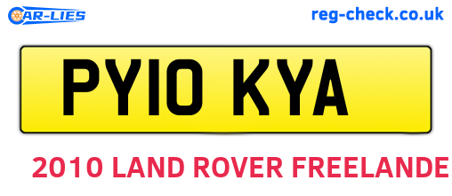 PY10KYA are the vehicle registration plates.