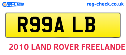 R99ALB are the vehicle registration plates.