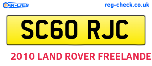 SC60RJC are the vehicle registration plates.