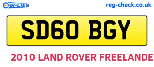 SD60BGY are the vehicle registration plates.