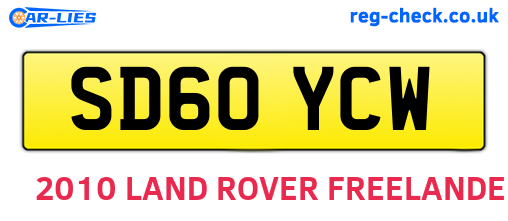 SD60YCW are the vehicle registration plates.