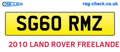 SG60RMZ are the vehicle registration plates.