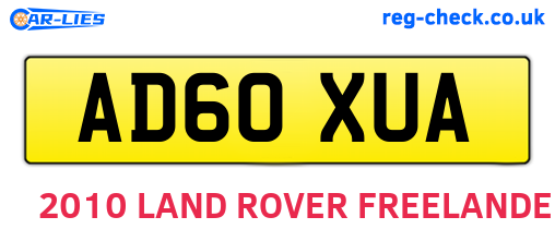 AD60XUA are the vehicle registration plates.