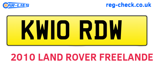 KW10RDW are the vehicle registration plates.