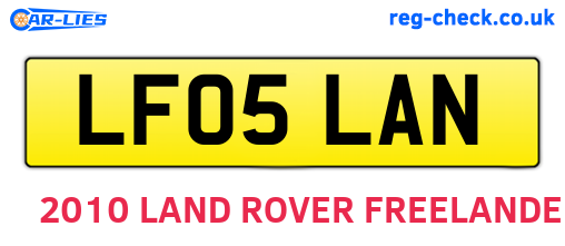 LF05LAN are the vehicle registration plates.