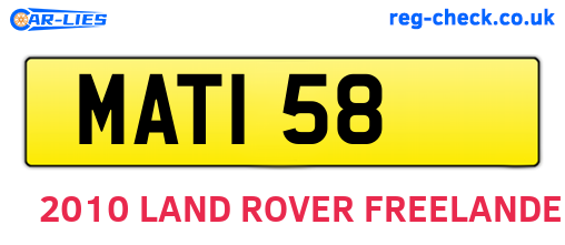 MAT158 are the vehicle registration plates.