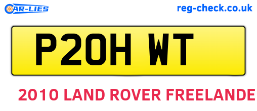 P20HWT are the vehicle registration plates.