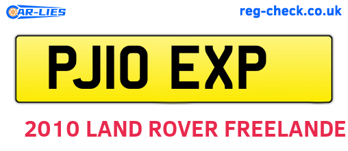 PJ10EXP are the vehicle registration plates.