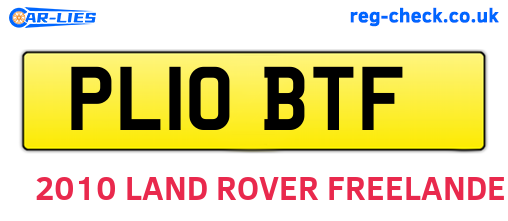 PL10BTF are the vehicle registration plates.