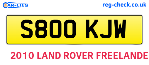 S800KJW are the vehicle registration plates.
