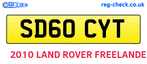 SD60CYT are the vehicle registration plates.
