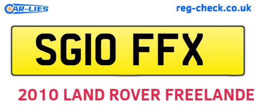 SG10FFX are the vehicle registration plates.