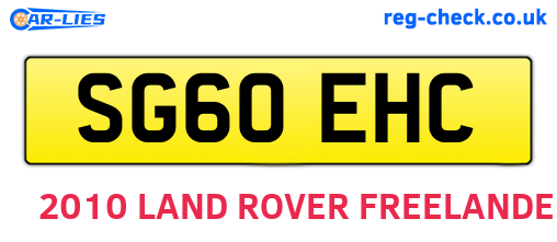 SG60EHC are the vehicle registration plates.