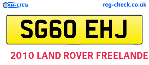 SG60EHJ are the vehicle registration plates.