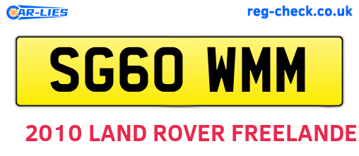SG60WMM are the vehicle registration plates.