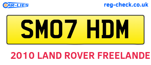SM07HDM are the vehicle registration plates.