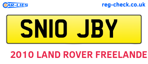 SN10JBY are the vehicle registration plates.