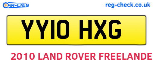 YY10HXG are the vehicle registration plates.