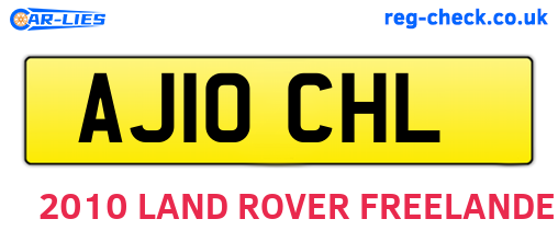AJ10CHL are the vehicle registration plates.