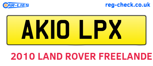 AK10LPX are the vehicle registration plates.