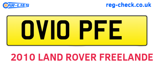 OV10PFE are the vehicle registration plates.