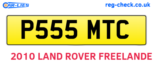 P555MTC are the vehicle registration plates.