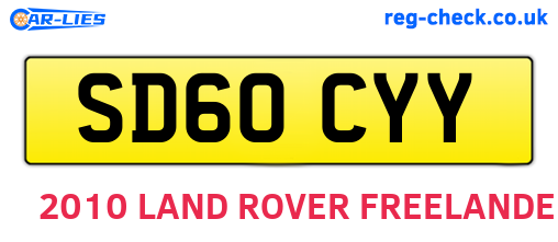 SD60CYY are the vehicle registration plates.