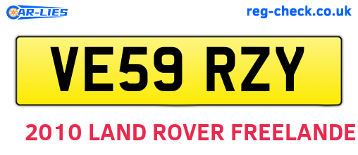 VE59RZY are the vehicle registration plates.