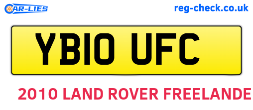 YB10UFC are the vehicle registration plates.