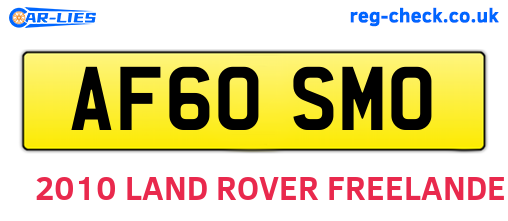 AF60SMO are the vehicle registration plates.